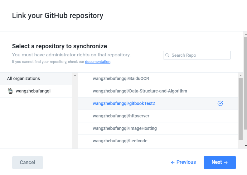 gitbook关联github报错 this credential is already associated with a different user account.