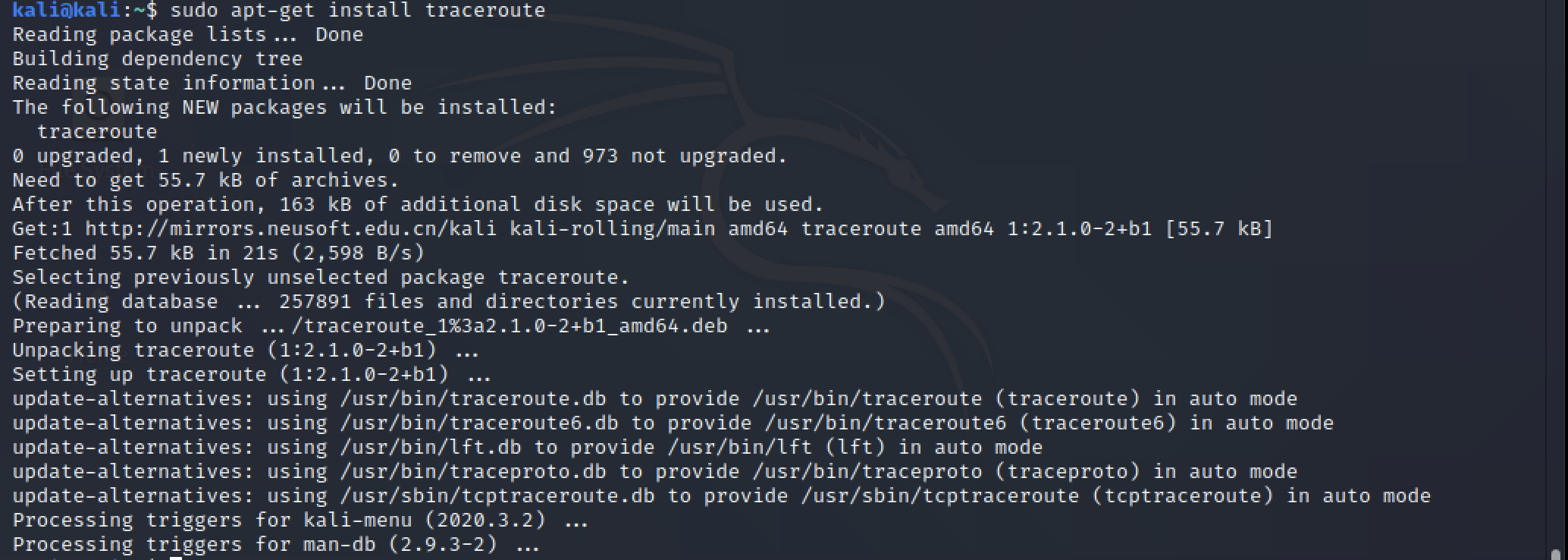 kali 安装 traceroute_kali tracerouteCSDN博客