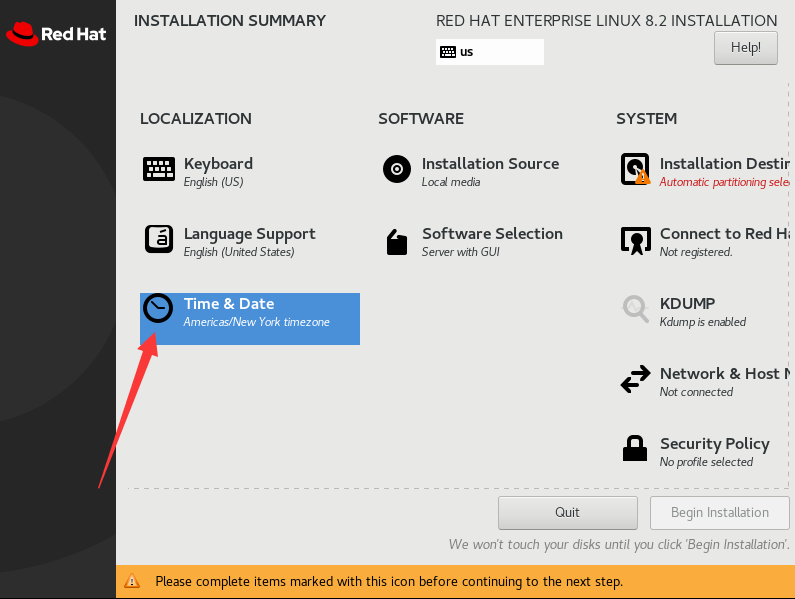 如上,更改时区与时间,下一步