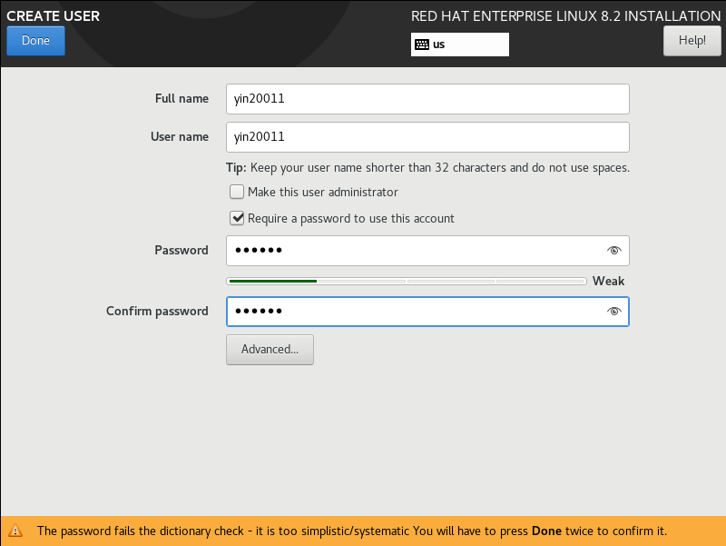 如上 创建账号 密码