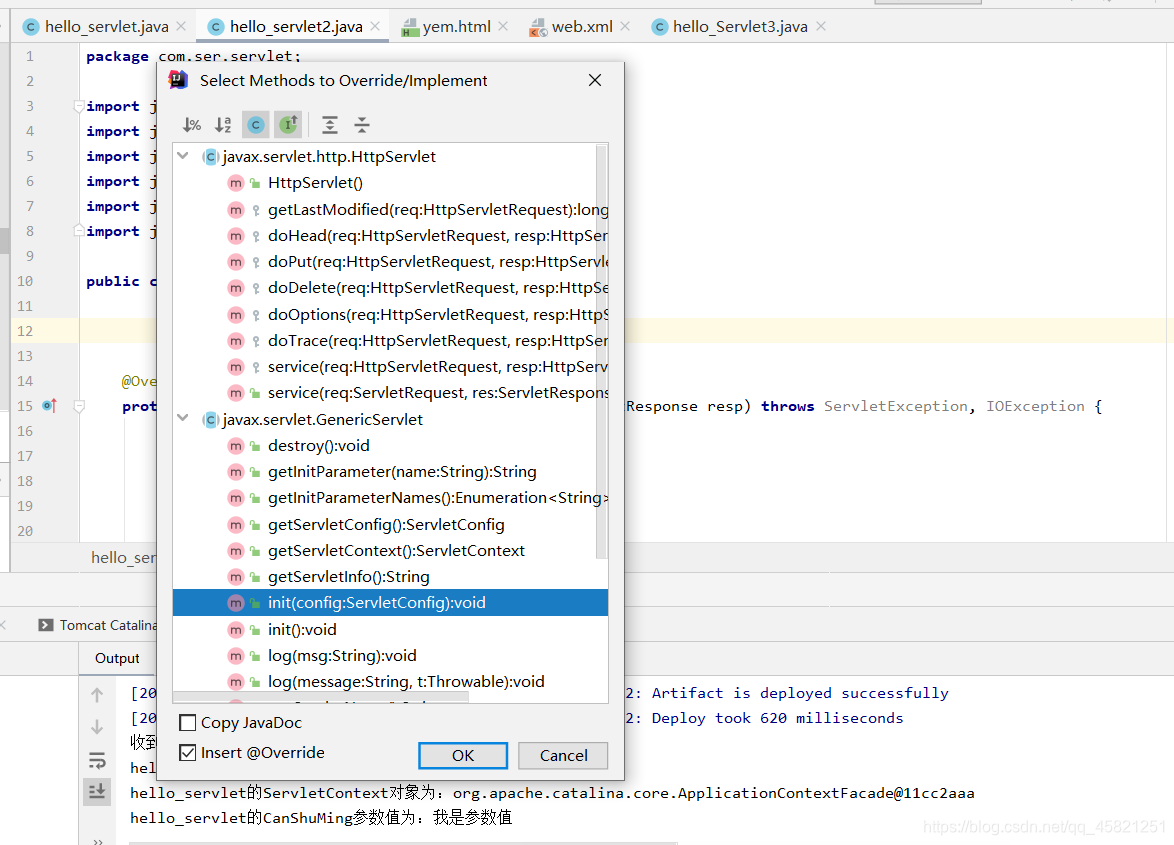 ServletConfig类的使用说明+重写init方法_重写父类的 init(servletconfig config)方法,将配置信息传给 ...