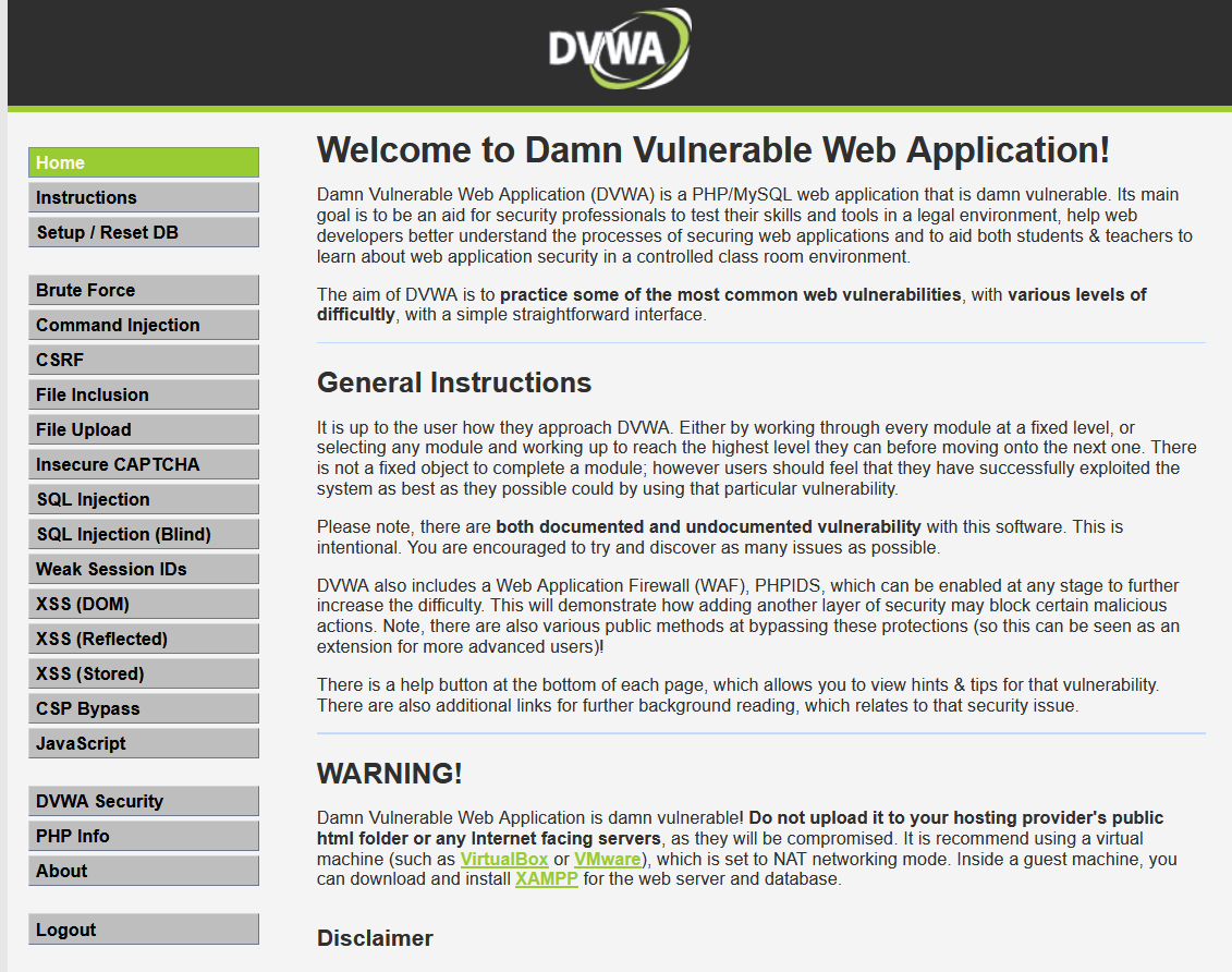 DVWA完整搭建教程