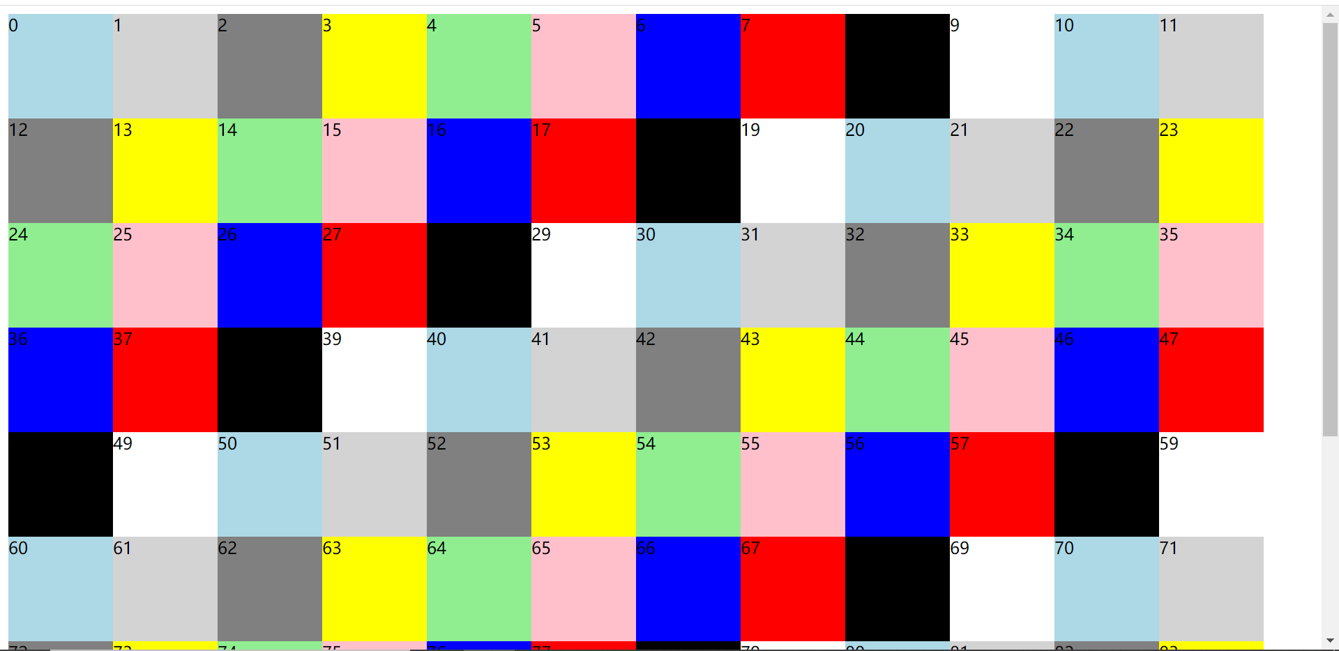 js颜色板块循环