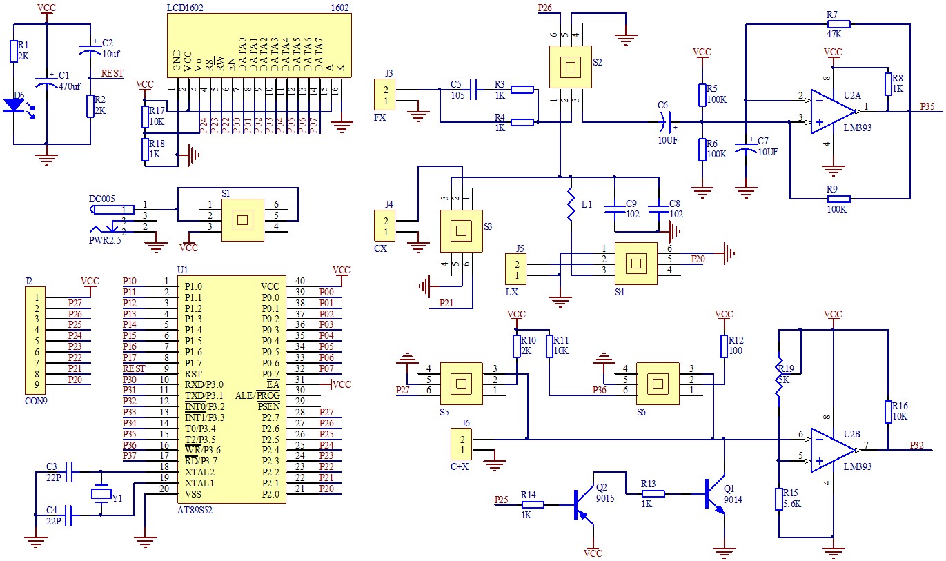 电容电感频率测量表电路原理