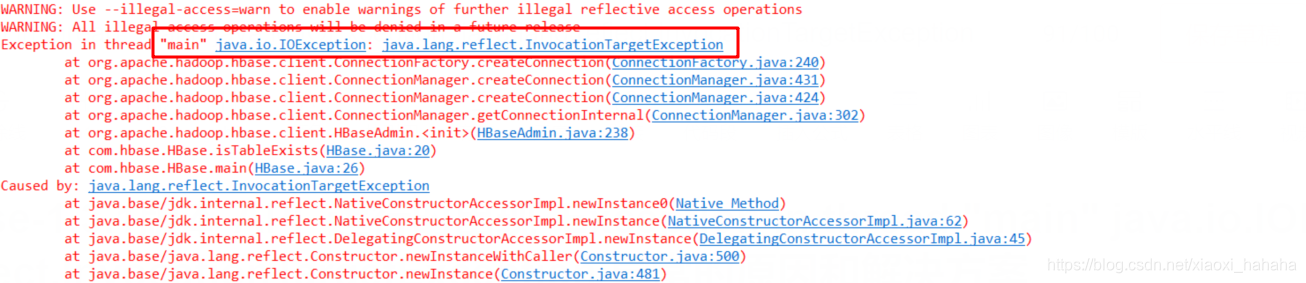 Exception in thread “main“ java.io.IOException: java.lang.reflect ...