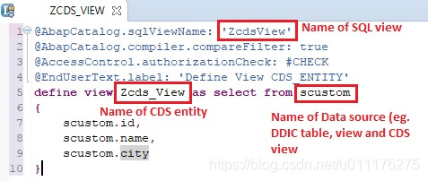 在DDL编辑器中定义CDS视图