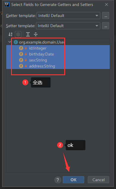 给类添加Getter 和 Setter
