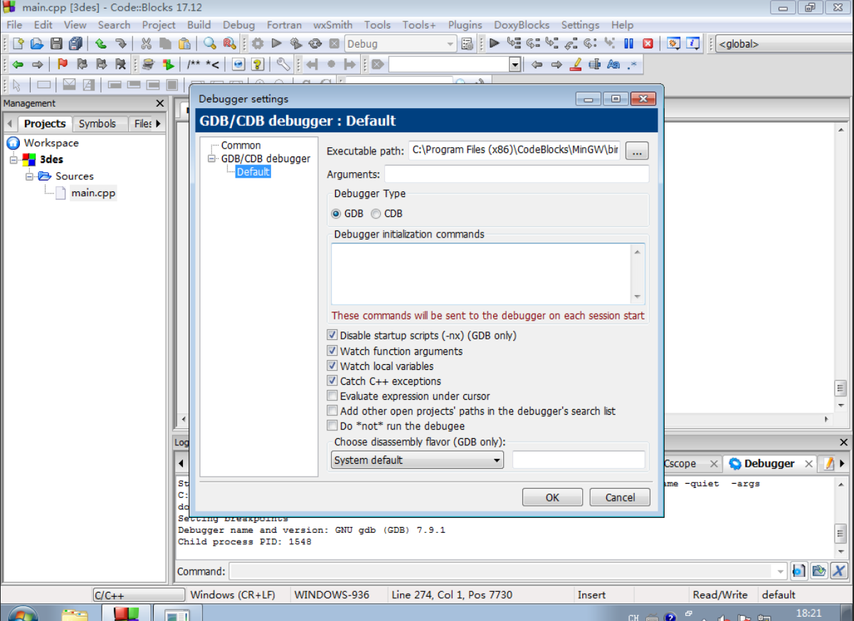 解决codeblock无法调试，提示ERROR: You Need To Specify A Debugger Program In The ...