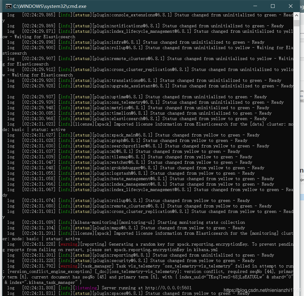 kibana command window