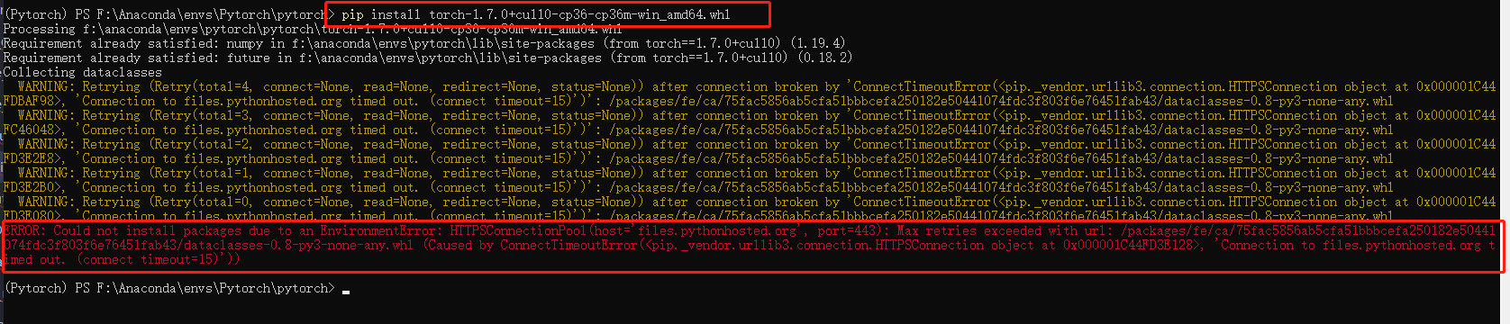 一篇文章带你解决：ERROR: Could not install packages due to an EnvironmentError ...