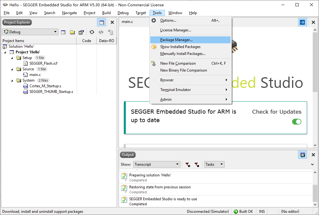 segger embedded studio for arm