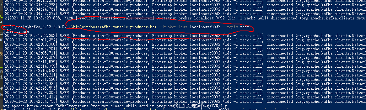 kafka-warn-producer-clientid-console-producer-bootstrap-broker