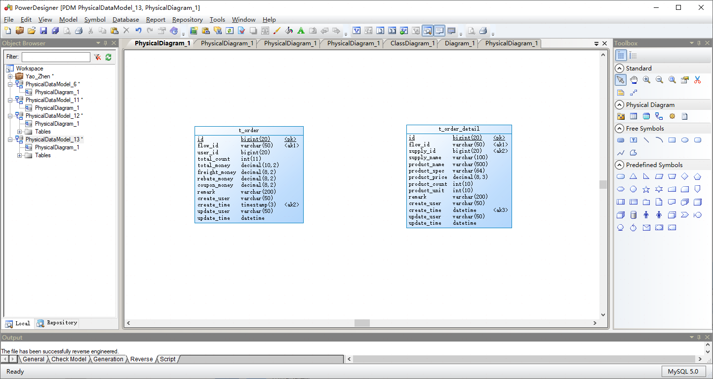 PowerDesigner SQL导入 - 7