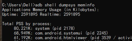 adb shell dumpsys meminfo