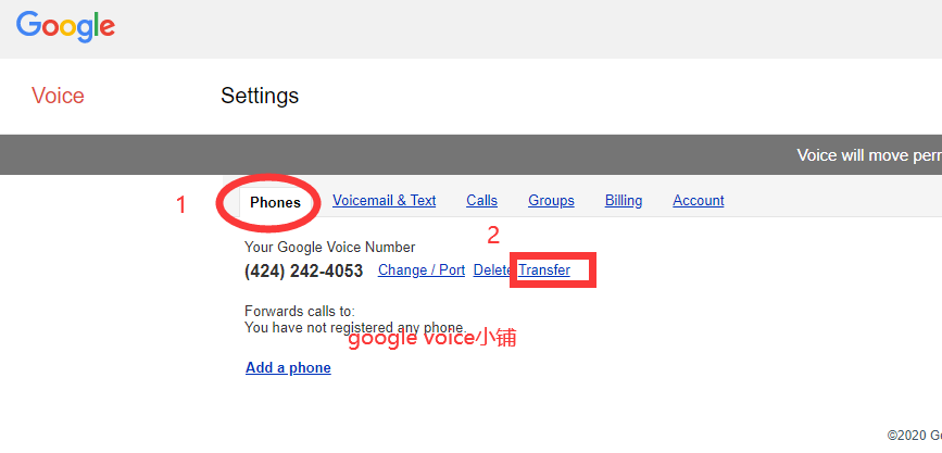 现在购买Google Voice，随时可转移号码