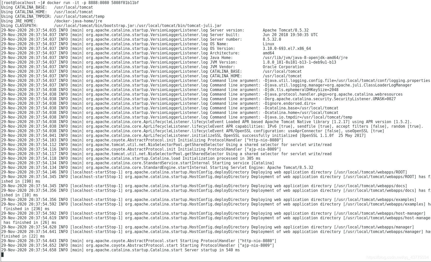 虚拟机运行tomcat