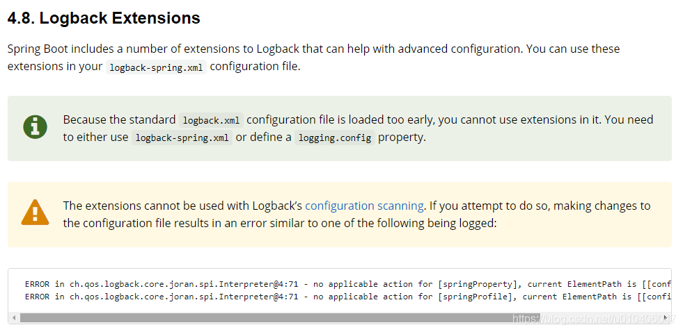springboot logback no applicable action for [springProfile], current ElementPath is [[configuration]