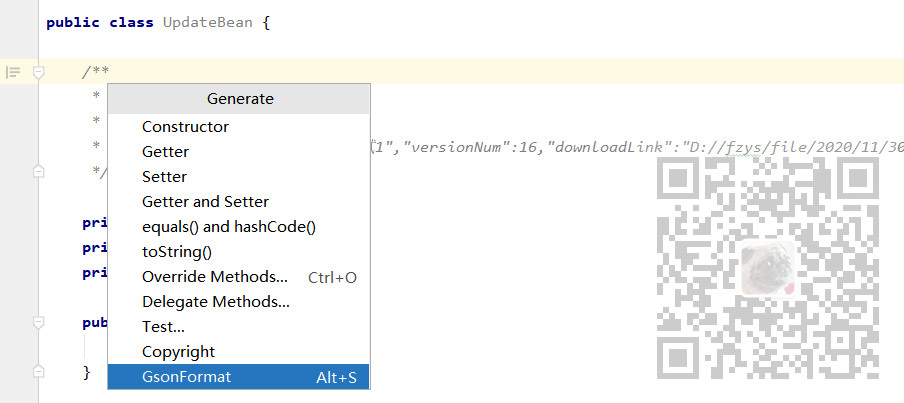 AndroidStudio中安装GsonFormat插件并根据json文件生成JavaBean