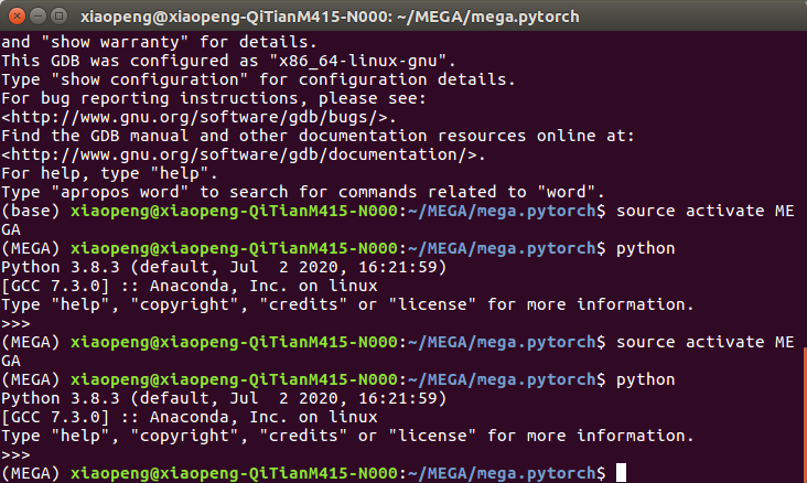 ubuntu16.04下pytorch安装失败 no moudle named torch 以及conda创建虚拟环境python版本无法切换的问题