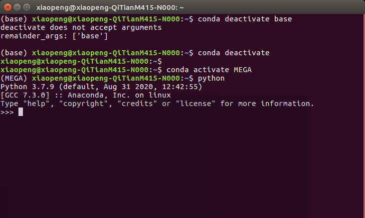 ubuntu16.04下pytorch安装失败 no moudle named torch 以及conda创建虚拟环境python版本无法切换的问题