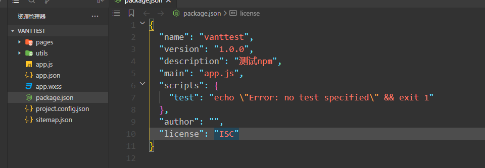 package.json截图