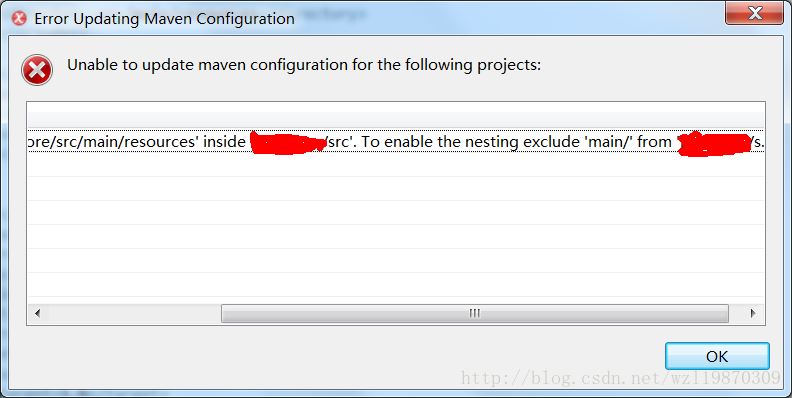 maven》updateproject inside错误