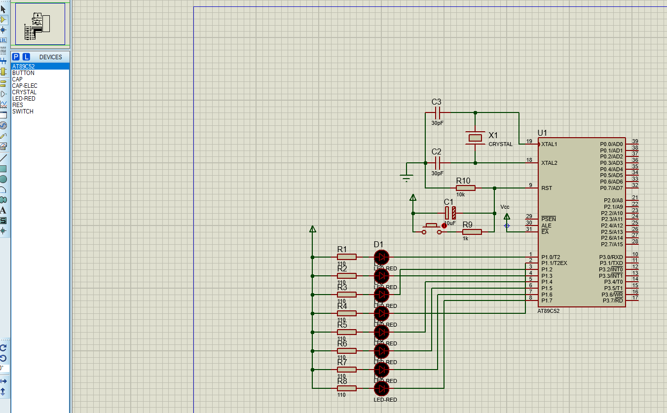 proteus8 Professional和keil4联调流水灯程序