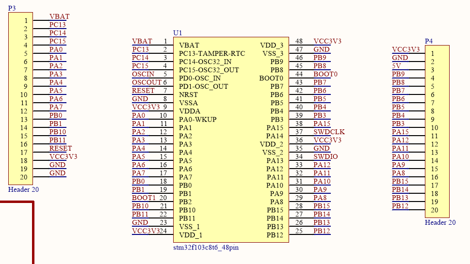 练习使用altium Designer软件绘制一个stm32最小系统的电路原理图 Csdn博客