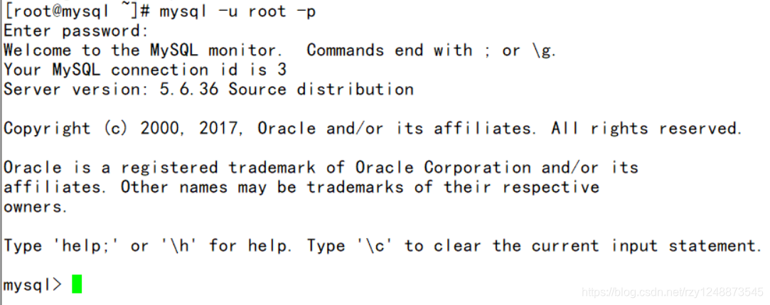 mysql -u root -p