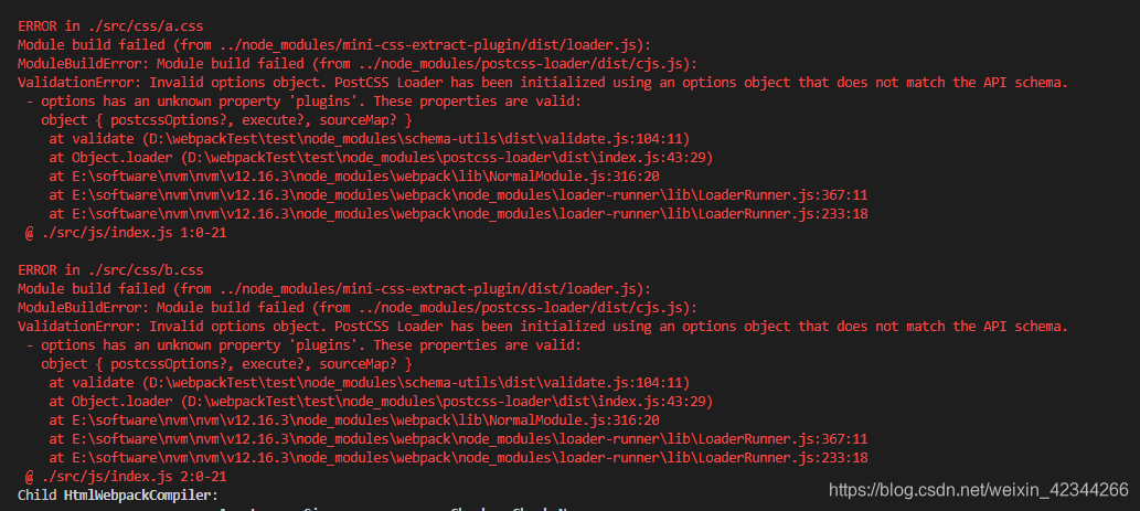 报错ModuleBuildError: Module build failed (from ../node_modules/postcss ...
