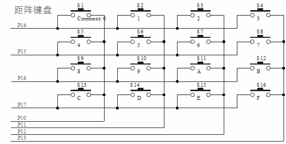 4x4矩陣鍵盤電路圖
