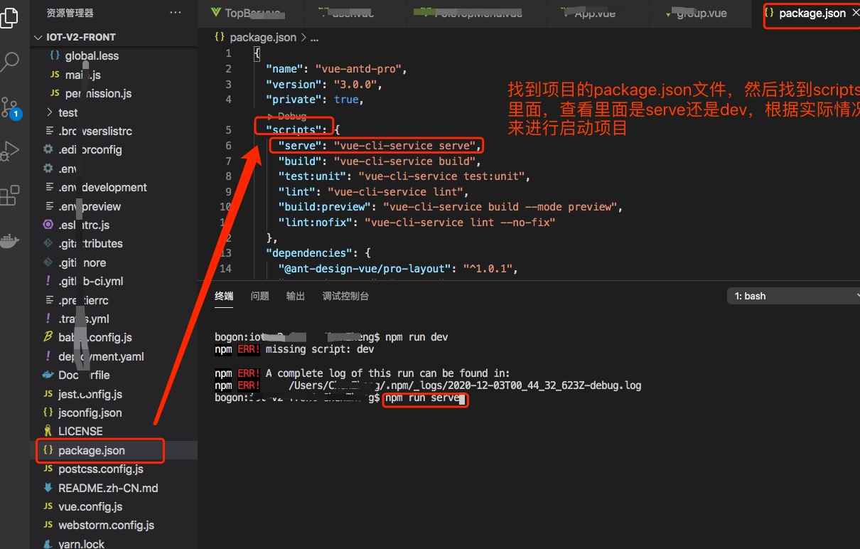 npm run serve vs npm run dev