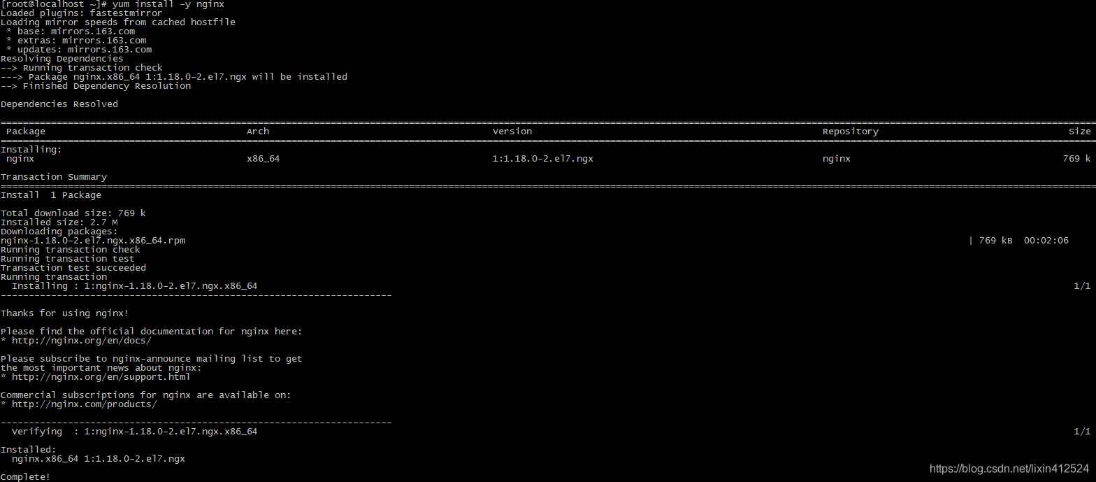 yum install -y nginx