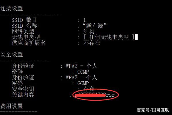 查看电脑连接的wifi密码