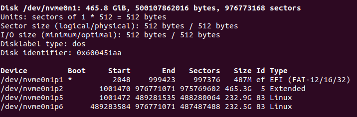 Nvme0n1p1 что это linux