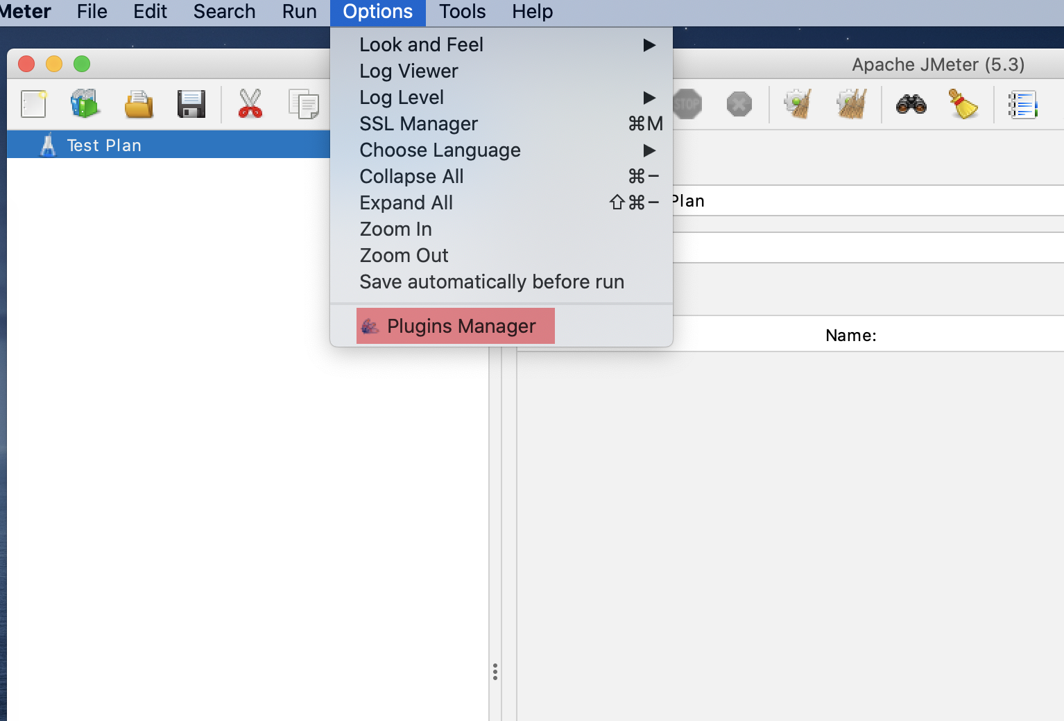 打开插件管理器
