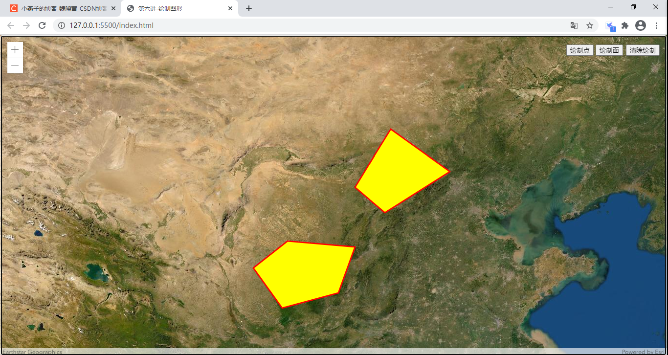 ArcGIS API For Javascript 4.15 绘制地图：在地图上绘制点和面