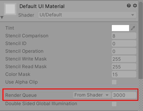UI/Default Shader材质面板