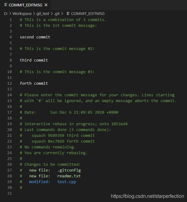 rebase commit editing