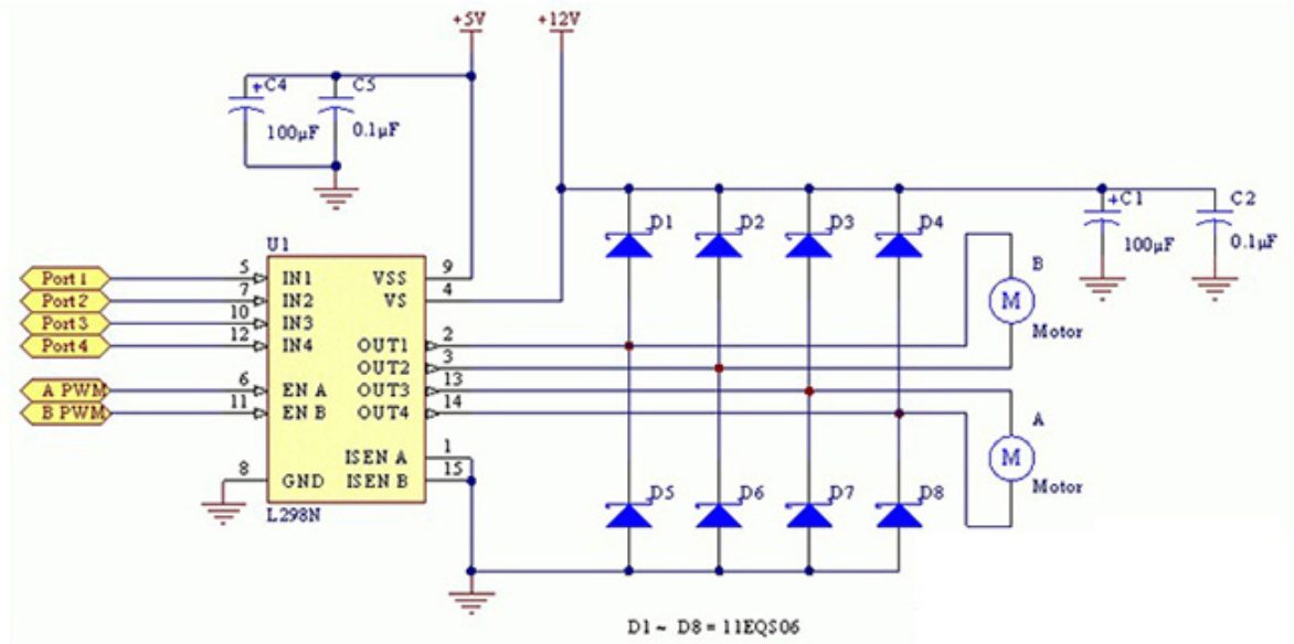 l298n模块原理图