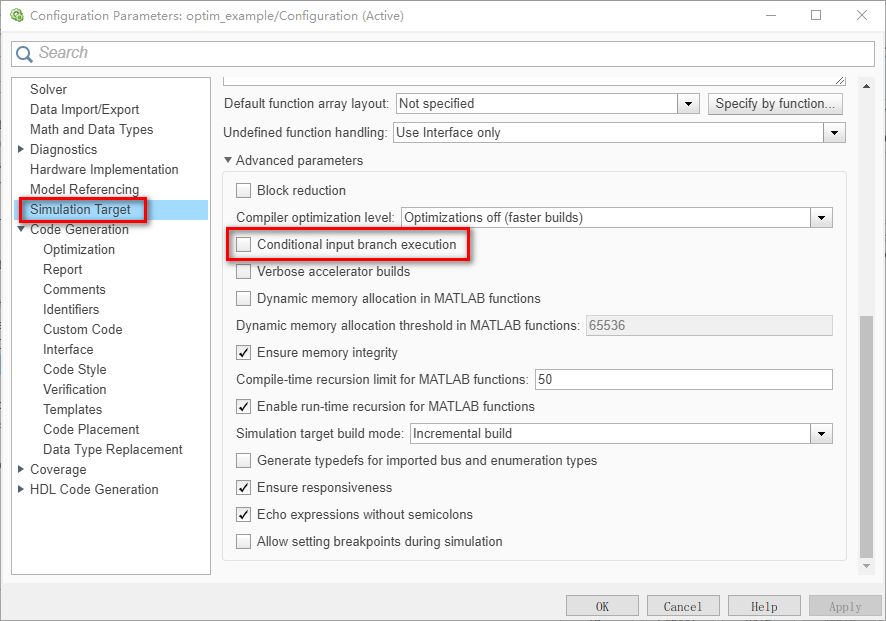 Simulink自动代码生成3——优化生成的代码（optimizing generated code）_conditional input ...