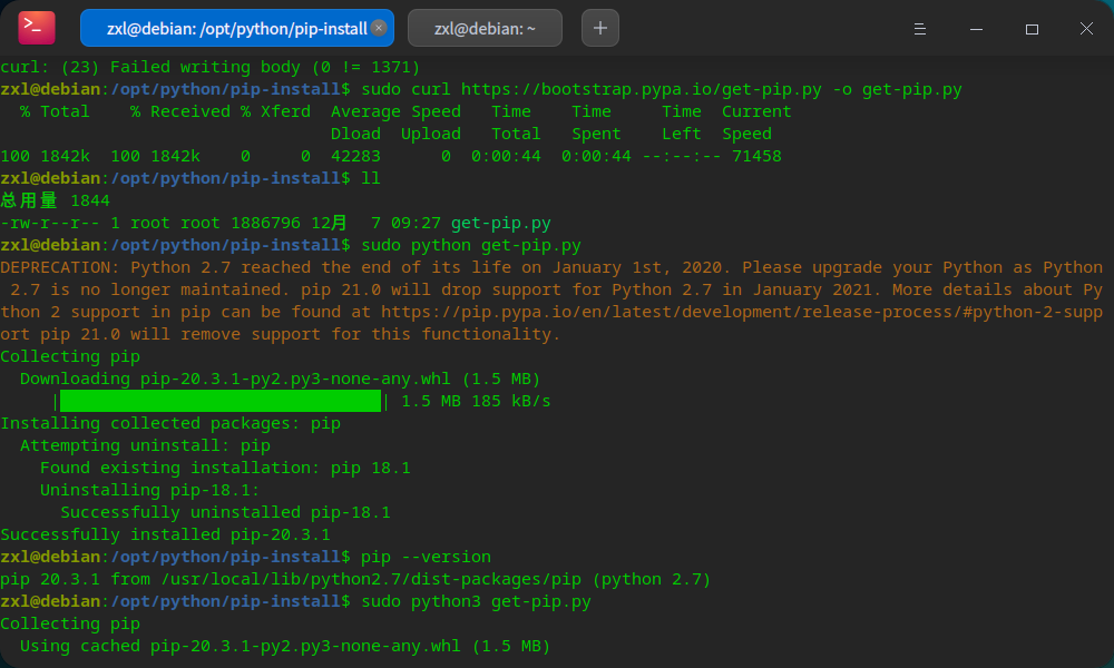 ubuntu install pip for python 2.7