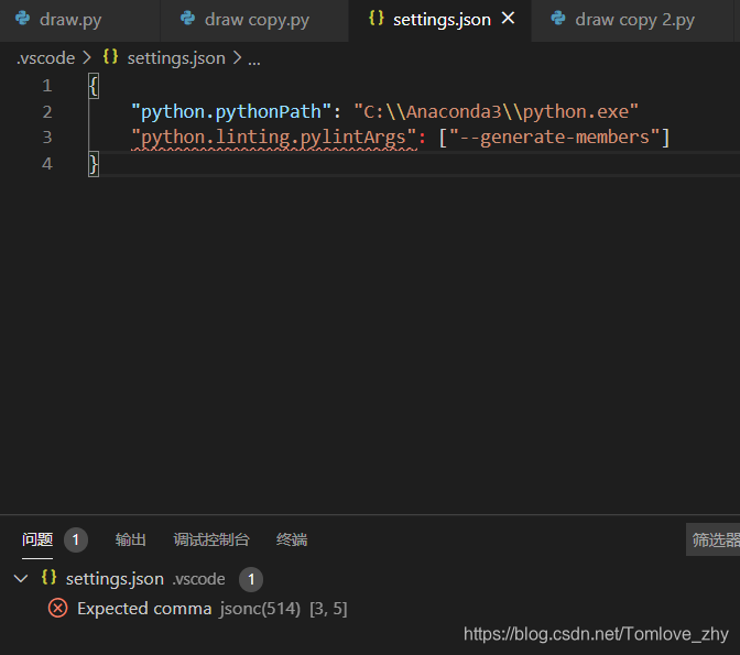Turtle Json VS code中turtle报错:Module ‘turtle’ has no ‘pensize’ member_python.linting ...