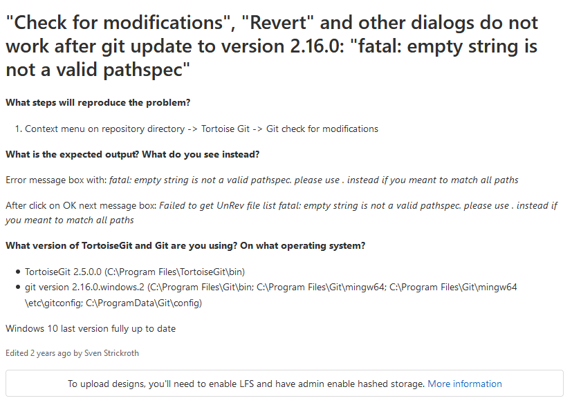 Git fatal empty string is not a valid pathspec, please use . instead