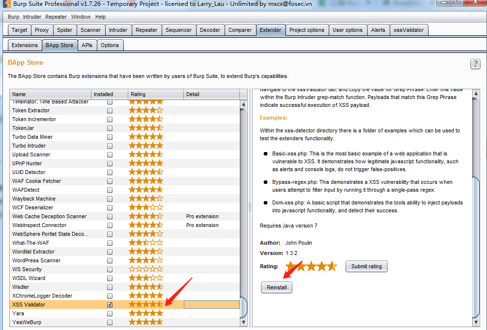 burpsuite插件xssValidator的安装及使用（XSS自动扫描工具）CSDN博客