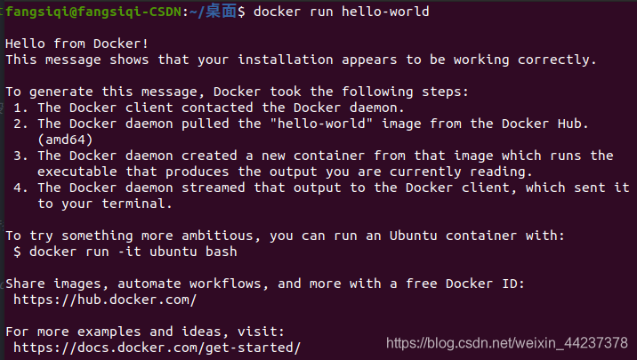 Docker运行hello-world应用