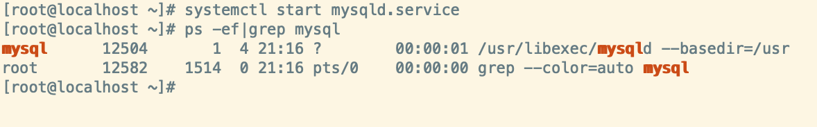 启动MySQL