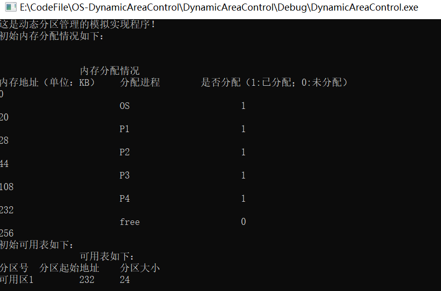 图一 初始内存情况
