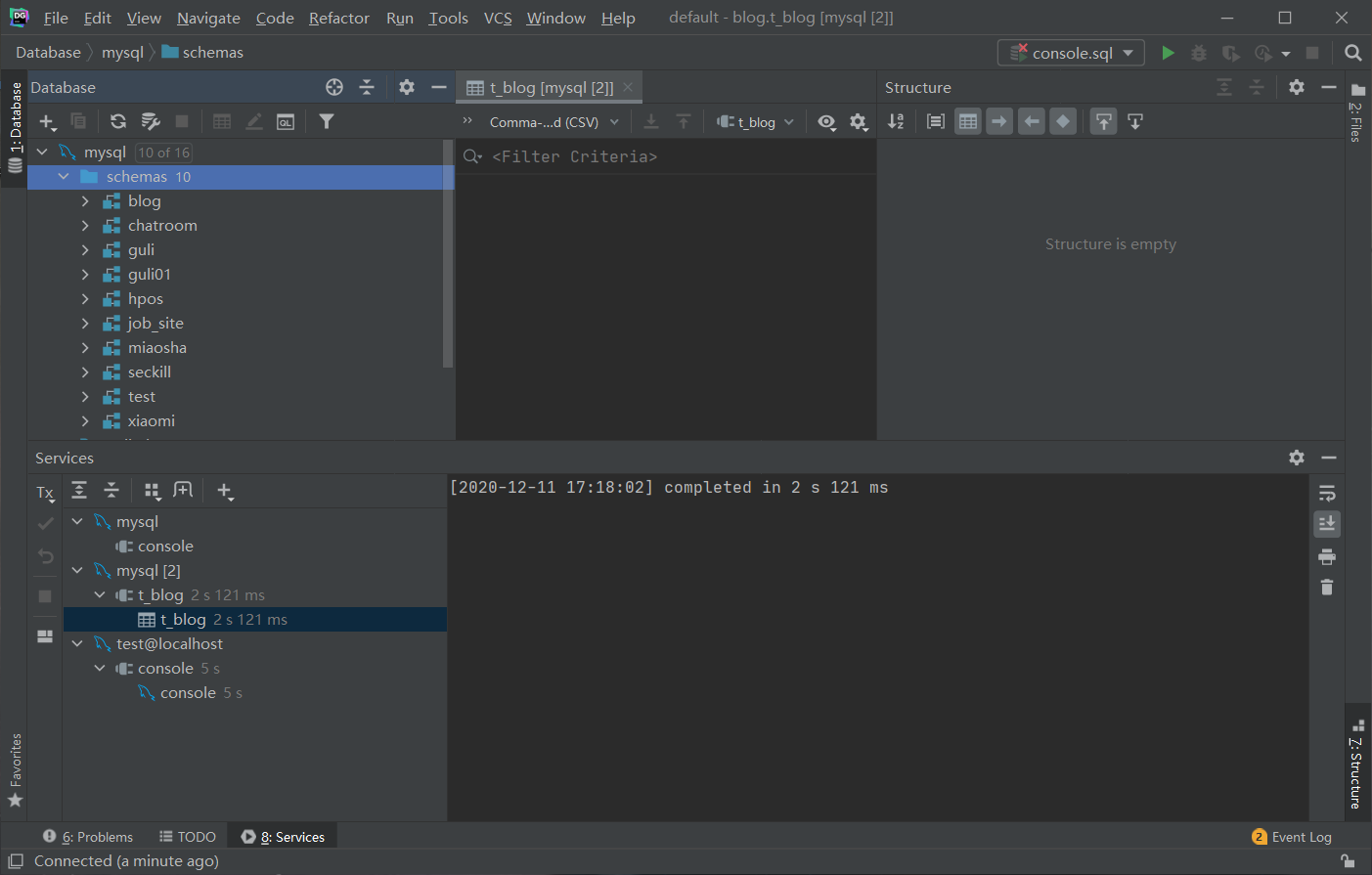 datagrip mysql 08s01 communication link failure