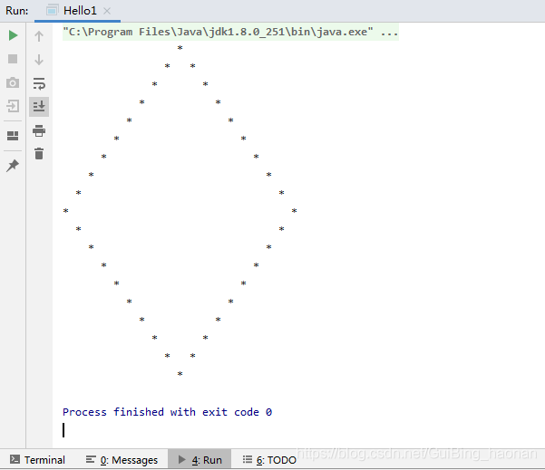 java for循环打印平行四边形，正三角形，菱形和空心菱形